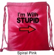 I'm With Stupid Black Print Tie Dye Bag