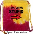I'm With Stupid Black Print Tie Dye Bag