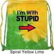 I'm With Stupid Black Print Tie Dye Bag
