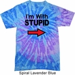 I'm With Stupid Black Print Tie Dye Shirt