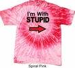 I'm With Stupid Black Print Tie Dye Shirt