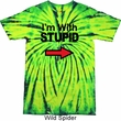 I'm With Stupid Black Print Tie Dye Shirt