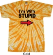 I'm With Stupid Black Print Twist Tie Dye Shirt