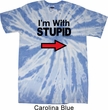 I'm With Stupid Black Print Twist Tie Dye Shirt