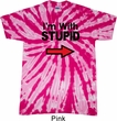 I'm With Stupid Black Print Twist Tie Dye Shirt