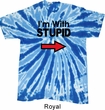 I'm With Stupid Black Print Twist Tie Dye Shirt