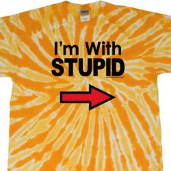 I'm With Stupid Black Print Twist Tie Dye Shirt I'm With Stupid Black Print Twist Tie Dye Shirt