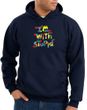 I'm With Stupid Hoodie Sweatshirt - Funny Two Ways Adult Navy Hoody