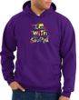 I'm With Stupid Hoodie Sweatshirt - Funny Two Ways Adult Purple Hoody