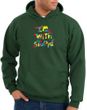 I'm With Stupid Hoodie Sweatshirt - Funny Two Ways Dark Green Hoody