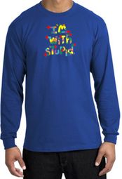 I'm With Stupid Long Sleeve Shirt - Funny Two Ways Adult Royal T-Shirt I'm With Stupid Long Sleeve Shirt - Funny Two Ways Adult Royal T-Shirt
