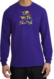 I'm With Stupid Long Sleeve Shirt - Funny Two Ways Purple T-Shirt I'm With Stupid Long Sleeve Shirt - Funny Two Ways Purple T-Shirt