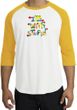 I'm With Stupid Raglan Shirt - Funny Two Ways White/Gold Tee