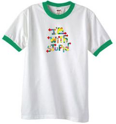 I'm With Stupid Ringer T-Shirt - Funny Two Ways White/Kelly Green Tee I'm With Stupid Ringer T-Shirt - Funny Two Ways White/Kelly Green Tee