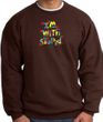 I'm With Stupid Sweatshirt - Funny Two Ways Adult Brown Sweat Shirt