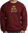 I'm With Stupid Sweatshirt - Funny Two Ways Adult Maroon Sweat Shirt