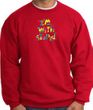 I'm With Stupid Sweatshirt - Funny Two Ways Adult Red Sweat Shirt