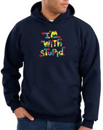 I'm With Stupid Sweatshirts - Funny Two Ways Adult Sweat Shirts