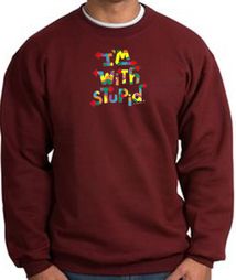 I'm With Stupid Sweatshirts - Funny Two Ways Adult Sweat Shirts