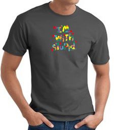 I'm With Stupid T-Shirt - Funny Two Ways Adult Charcoal Tee Shirt I'm With Stupid T-Shirt - Funny Two Ways Adult Charcoal Tee Shirt