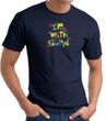 I'm With Stupid T-Shirt - Funny Two Ways Adult Navy Tee Shirt