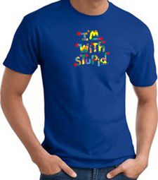 I'm With Stupid T-Shirt - Funny Two Ways Adult Royal Tee Shirt I'm With Stupid T-Shirt - Funny Two Ways Adult Royal Tee Shirt