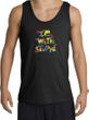 I'm With Stupid Tank Top - Funny Two Ways Adult Black Tanktop