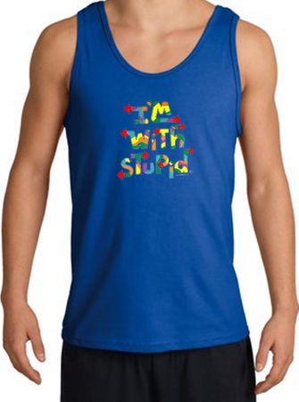 I'm With Stupid Tank Top - Funny Two Ways Adult Royal Tanktop
