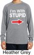 I'm With Stupid White Print Kids Dry Wicking Long Sleeve Shirt
