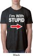 I'm With Stupid White Print Mens Burnout Shirt