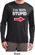 I'm With Stupid White Print Mens Dry Wicking Long Sleeve Shirt