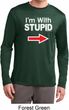 I'm With Stupid White Print Mens Dry Wicking Long Sleeve Shirt