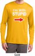 I'm With Stupid White Print Mens Dry Wicking Long Sleeve Shirt