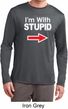 I'm With Stupid White Print Mens Dry Wicking Long Sleeve Shirt