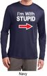I'm With Stupid White Print Mens Dry Wicking Long Sleeve Shirt