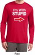 I'm With Stupid White Print Mens Dry Wicking Long Sleeve Shirt