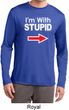 I'm With Stupid White Print Mens Dry Wicking Long Sleeve Shirt