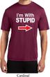 I'm With Stupid White Print Mens Moisture Wicking Shirt