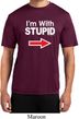 I'm With Stupid White Print Mens Moisture Wicking Shirt