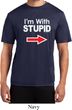 I'm With Stupid White Print Mens Moisture Wicking Shirt