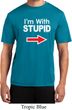 I'm With Stupid White Print Mens Moisture Wicking Shirt