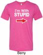 I'm With Stupid White Print Mens Tri Blend Crewneck Shirt
