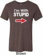 I'm With Stupid White Print Mens Tri Blend Crewneck Shirt