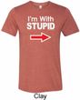 I'm With Stupid White Print Mens Tri Blend Crewneck Shirt