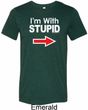 I'm With Stupid White Print Mens Tri Blend Crewneck Shirt