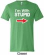 I'm With Stupid White Print Mens Tri Blend Crewneck Shirt
