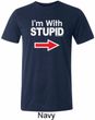 I'm With Stupid White Print Mens Tri Blend Crewneck Shirt