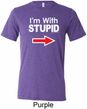 I'm With Stupid White Print Mens Tri Blend Crewneck Shirt
