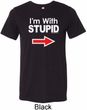 I'm With Stupid White Print Mens Tri Blend Crewneck Shirt