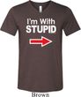 I'm With Stupid White Print Mens Tri Blend V-neck Shirt